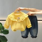 Winter Kids' Floral Lace Round Neck Sweater Set - Image 4