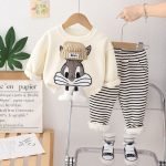 Velvet Hoodie Striped Pants Suit - Image 3