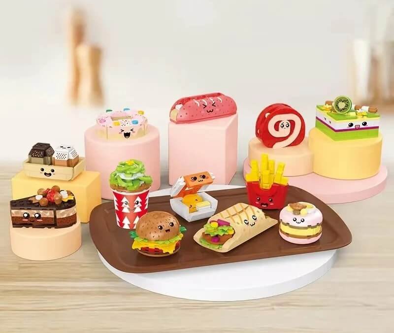 Adorable Hamburg Themed Mini Building Blocks - Fun Food Ornaments for Girls' Playtime1 Adorable Hamburg Themed Mini Building Blocks - Fun Food Ornaments for Girls' Playtime - Image 1
