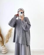 Women’s Fashionable Muslim Top and Skirt 2-Piece Set